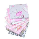 CraftsFabrics 8pcs 40cmx 50cm Pink Fairy Cartoon Children's Fat Quarters Bundle 100% Cotton Fabric for Quilting, Scrapbooking, Patchwork, Arts & Crafts, Sewing Baby Girls Clothes, DIY Projects